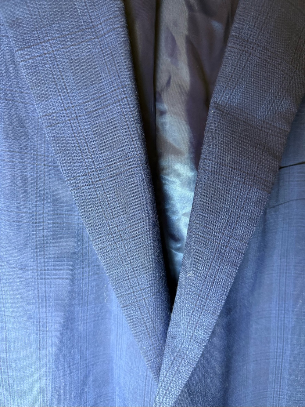 Men's Pattern Royal Blue Two-Piece Suit Jacket & Trousers - Picture 7 of 16